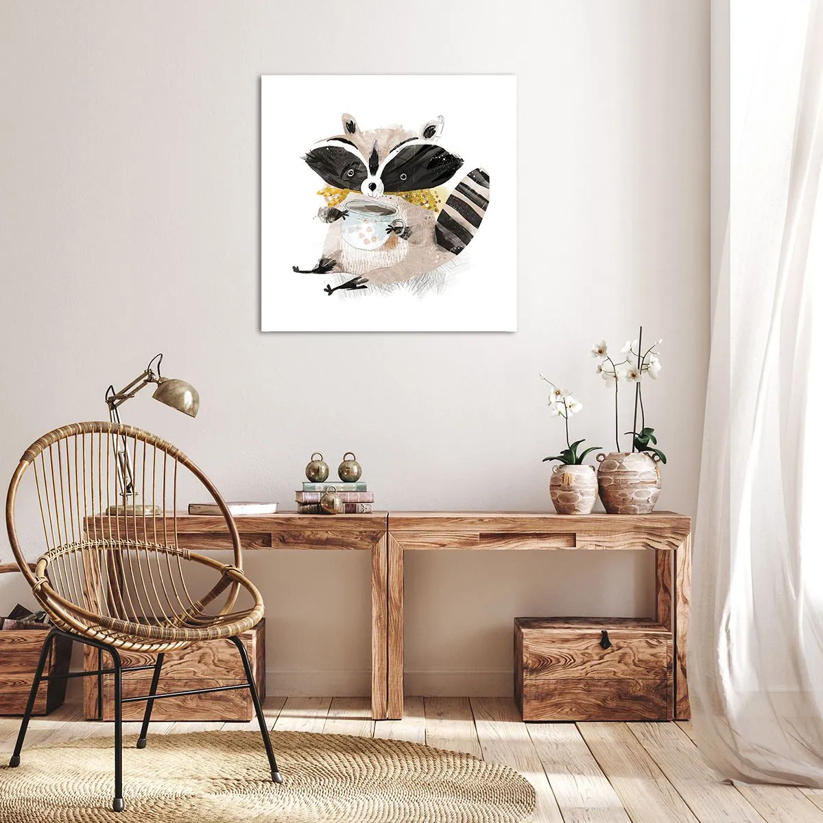 Canvas picture - My Friend Raccoon - 60x60 cm