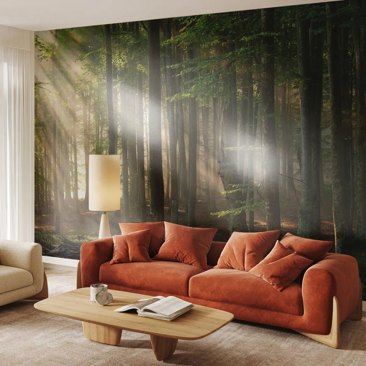 Photo Wallpaper Standard Eco - Beaming in Spring Morning - Landscape, Forest, Park - 400x280 cm