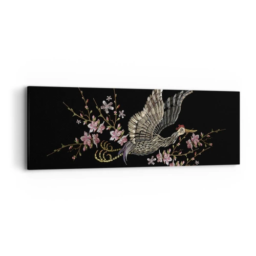 Canvas picture - Exotic, Embroidered Bird - 90x30 cm