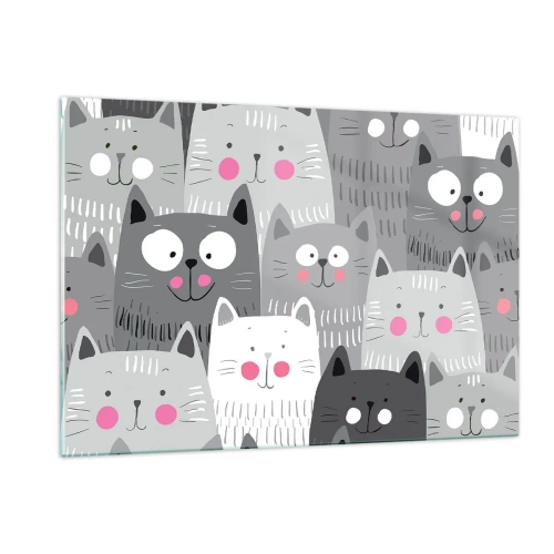 Glass picture - Cat's World - 120x80 cm