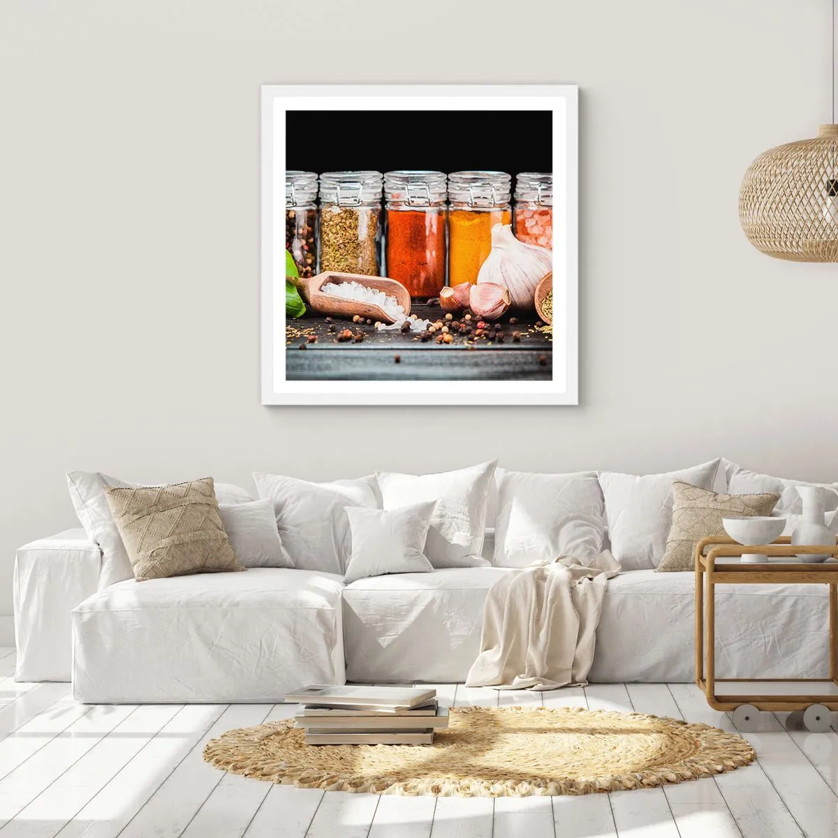 Poster in white frmae - Spicing Up Life - 60x60 cm