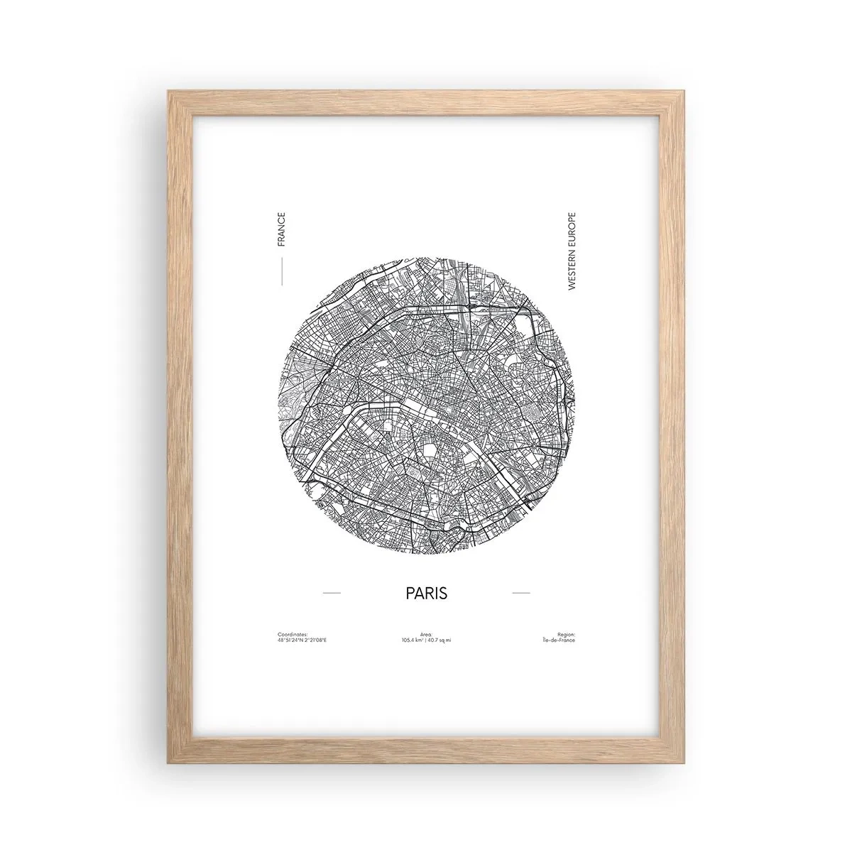 Poster in light oak frame - Anatomy of Paris - 30x40 cm