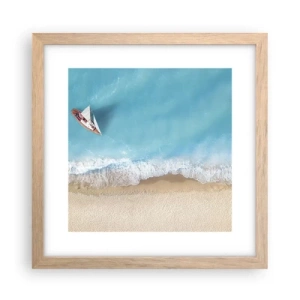 Poster in light oak frame - On the Border of Blue and Gold - 30x30 cm