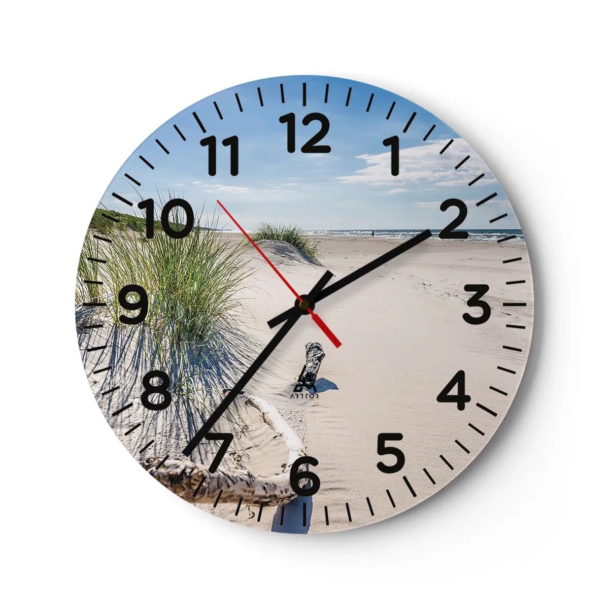 Wall clock - Clock on glass - The Most Beautiful? Baltic One - 40x40 cm