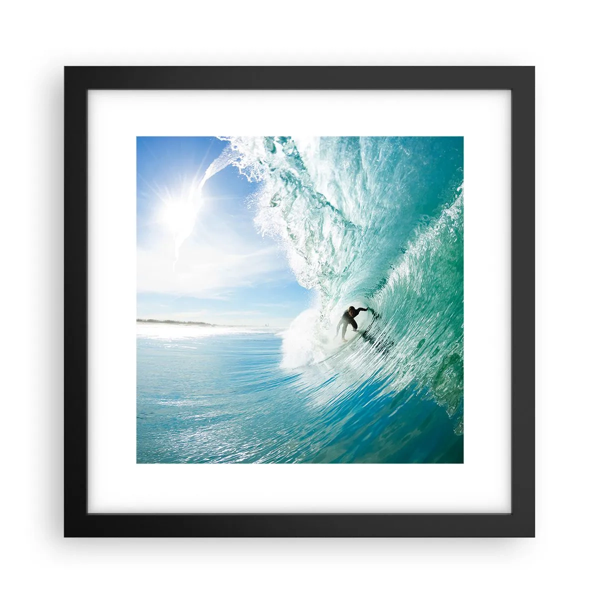 Poster in black frame - Riding the Wave - 30x30 cm
