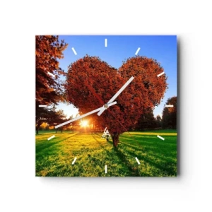 Wall clock - Clock on glass - Impossible Not to Love Autumn - 30x30 cm