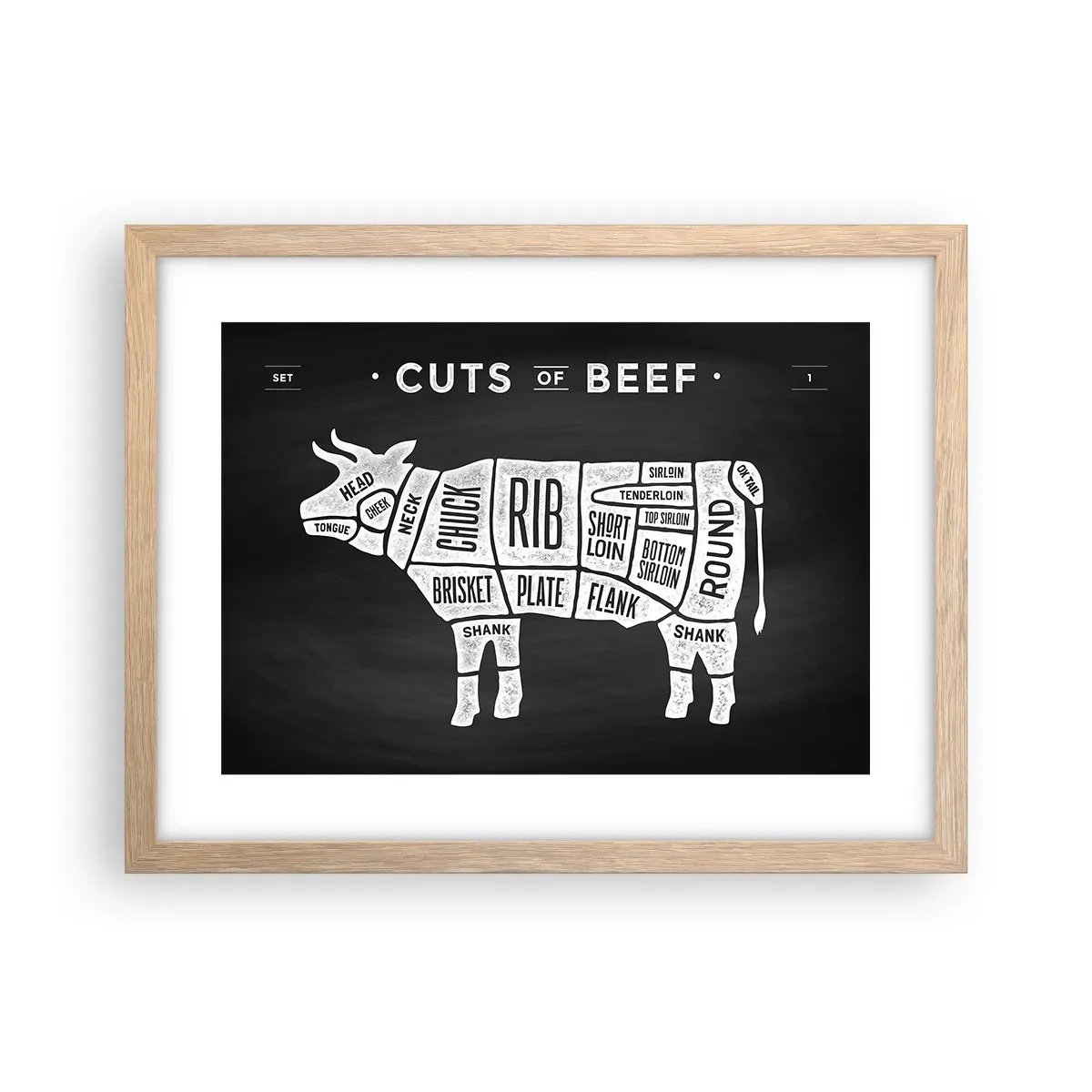 Poster in light oak frame - Time for a Feast - 40x30 cm