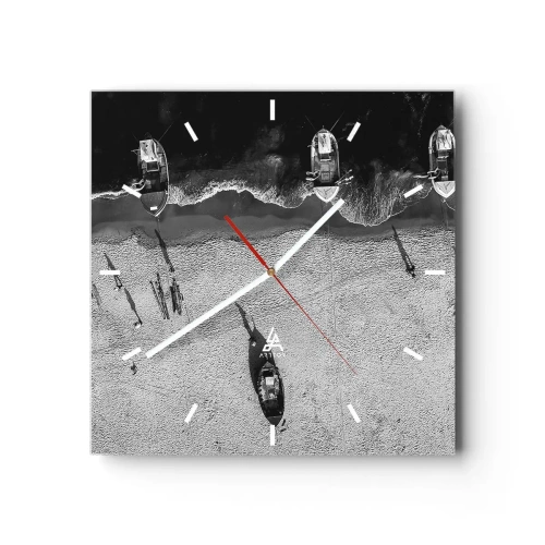 Wall clock - Clock on glass - Still on the Shore… - 40x40 cm