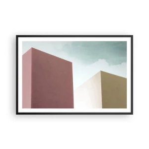 Poster in black frame - Geometry of a Sunny summer - 91x61 cm