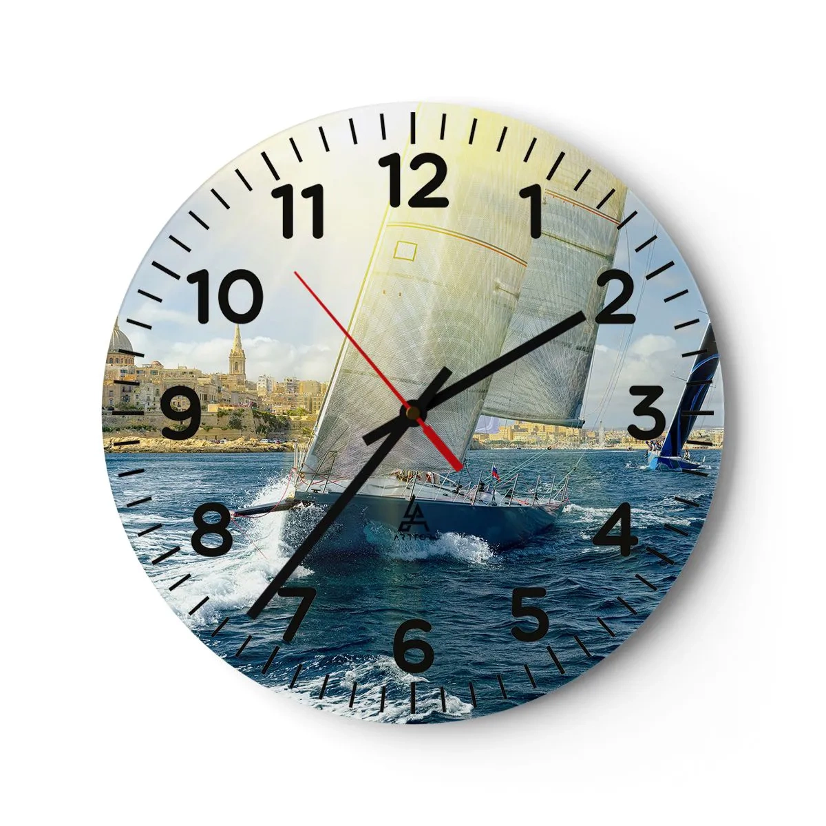 Wall clock - Clock on glass - Time to Leave the City - 40x40 cm