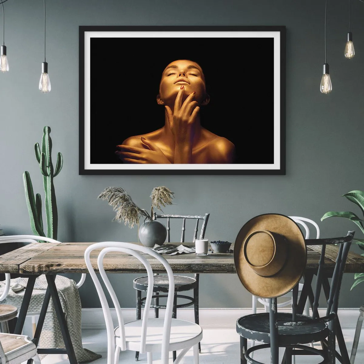 Poster in black frame - Like Golden Silk - 40x30 cm