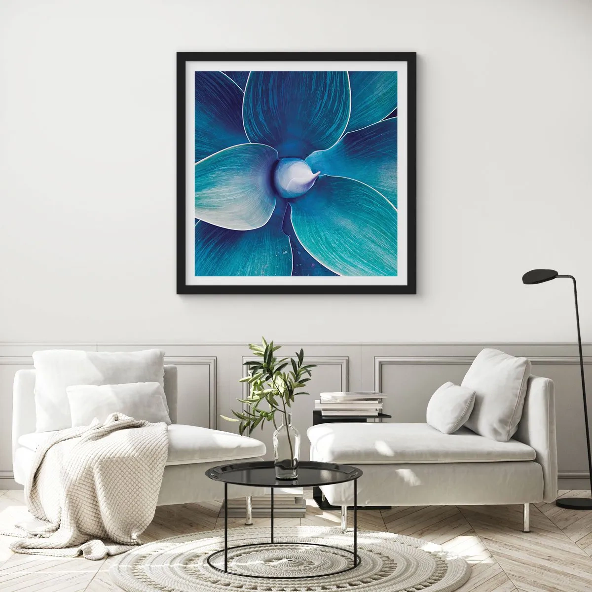 Poster in black frame - Blue from the Sky - 30x30 cm