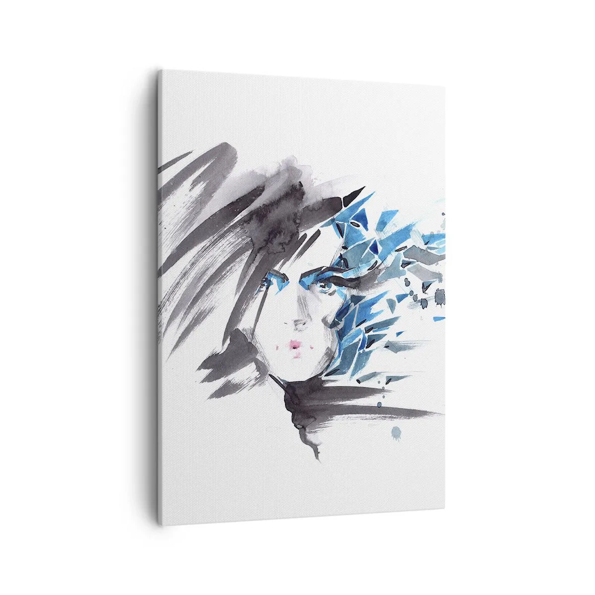 Canvas picture - Sensual Portrait in Grey and Blue - 50x70 cm