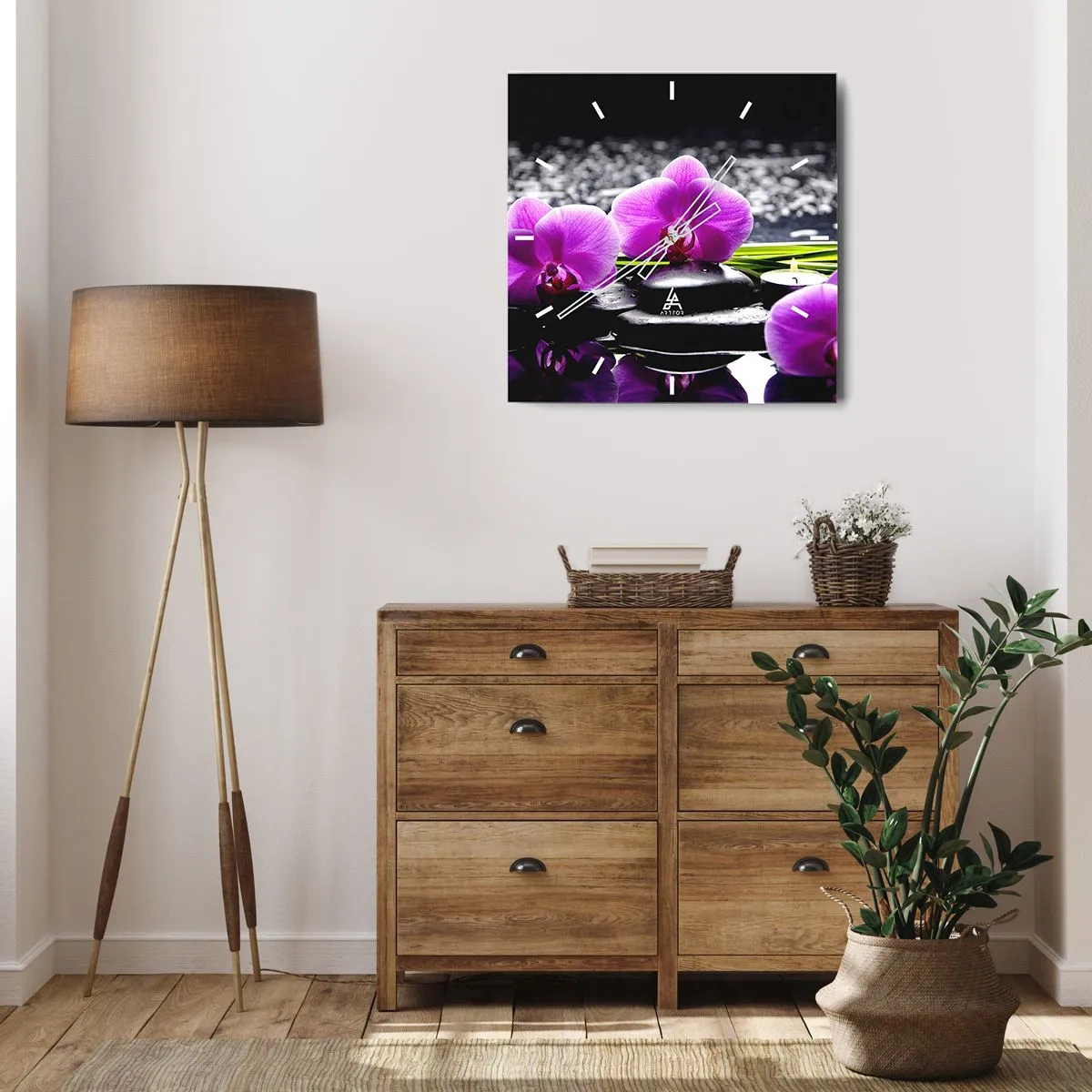 Wall clock - Clock on glass - Drowning in Peace and Quiet - 40x40 cm