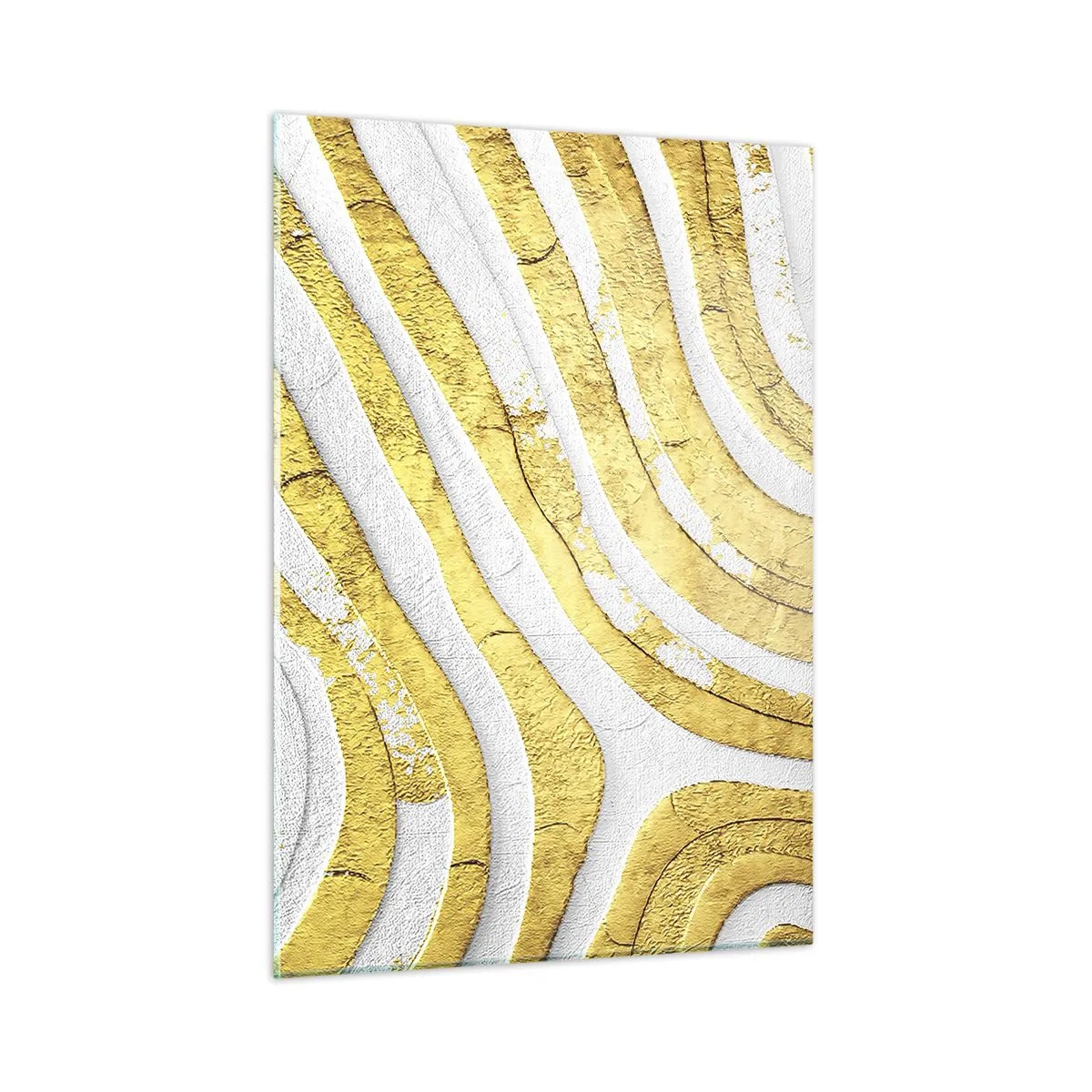 Glass picture - Composition in White and Gold - 50x70 cm