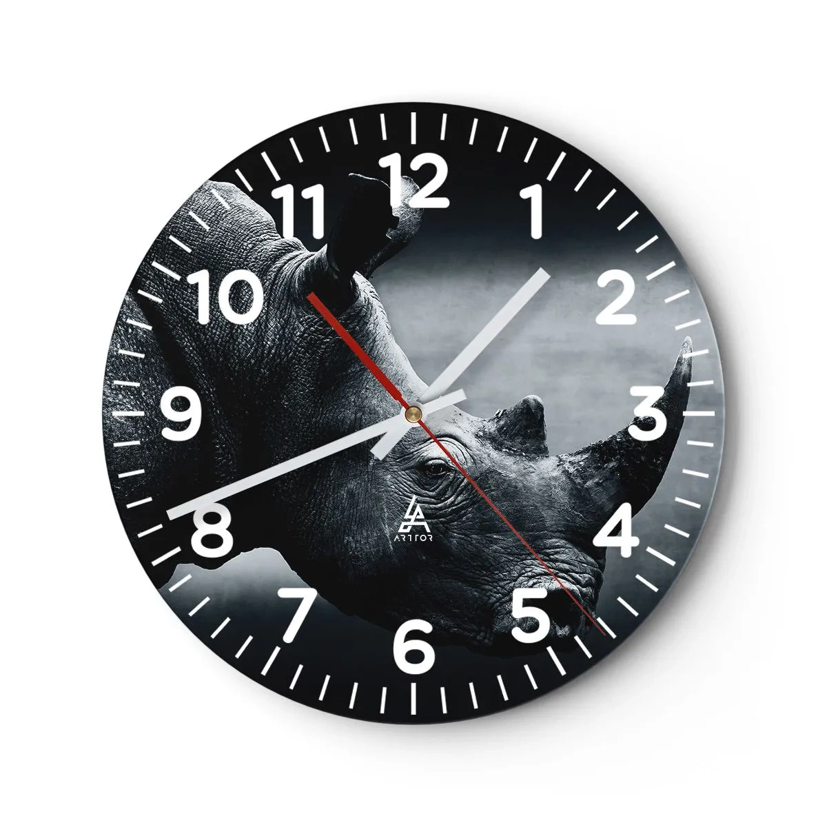 Wall clock - Clock on glass - Right Profile - 40x40 cm