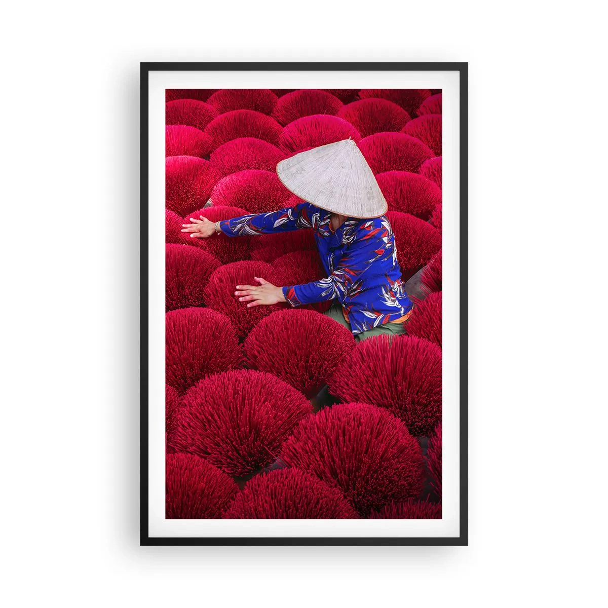 Poster in black frame - In the Rice Field - 61x91 cm