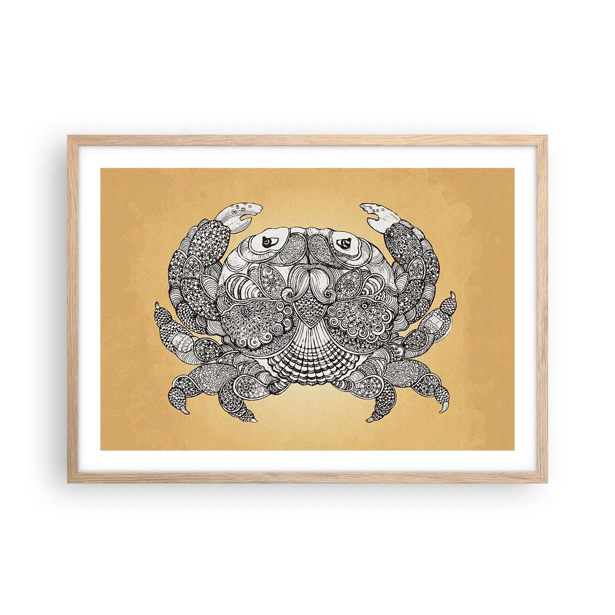 Poster in light oak frame - Tales of Mr Crab - 70x50 cm