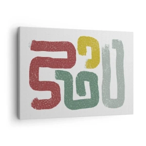 Canvas picture - Colorful geometric patterns in an abstract style - 70x50cm - In an Unknown Language - Modern wall decoration for the living room and bedroom ARTTOR