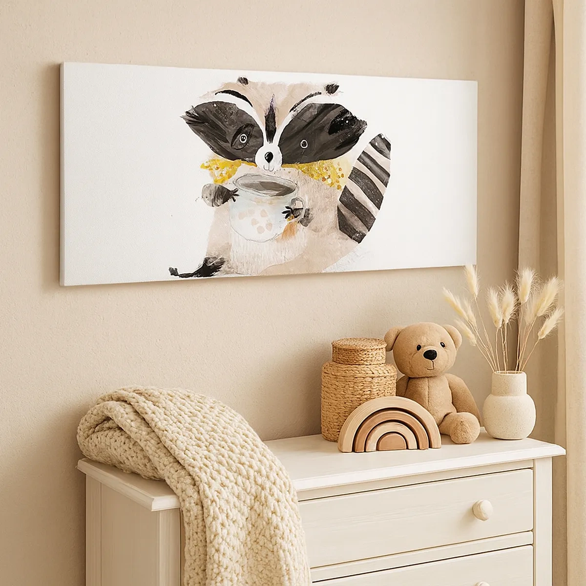 Canvas picture - My Friend Raccoon - 30x30 cm