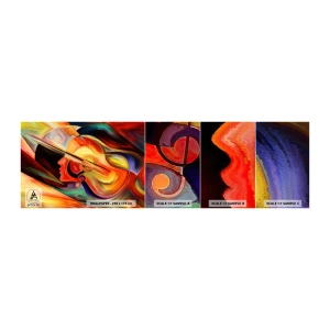 Photo Wallpaper Sample Self-Adhesive Deluxe Sticker - All Is Tuned Up - Abstraction, Woman's Face, Violin - 100x30 cm
