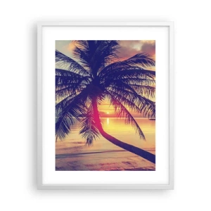 Poster in white frmae - Evening under the Palm Trees - 40x50 cm