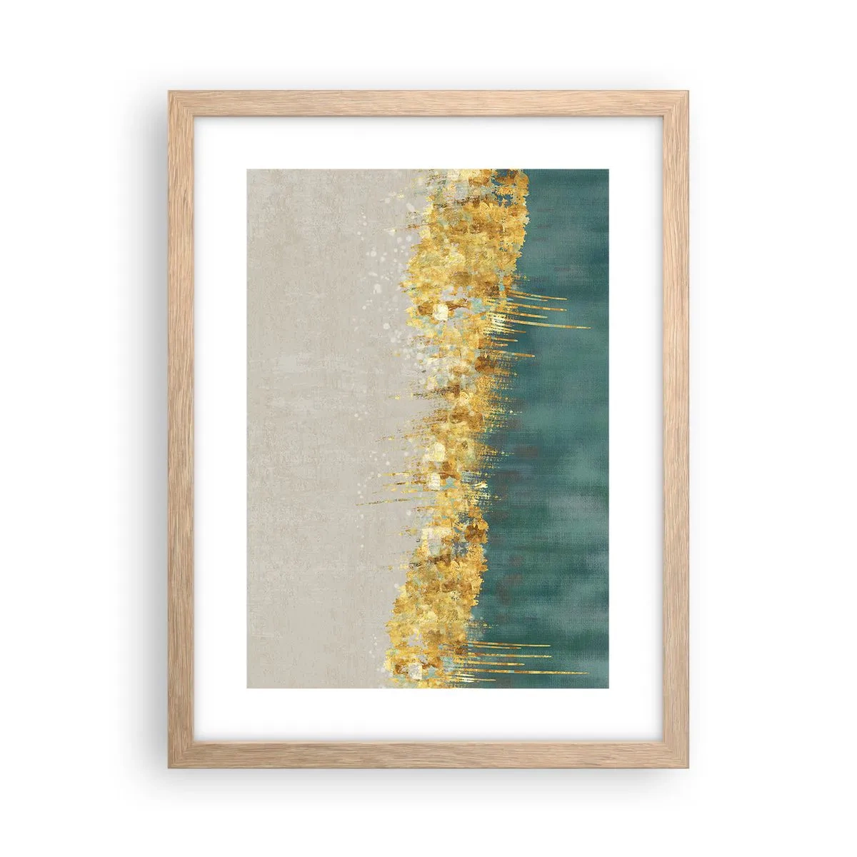 Poster in light oak frame - Golden Border - 30x40 cm
