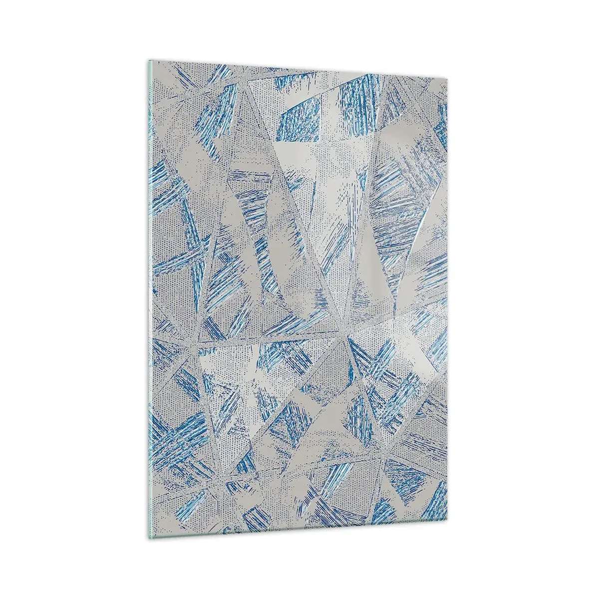 Glass picture - In Blue and Grey Maze - 50x70 cm