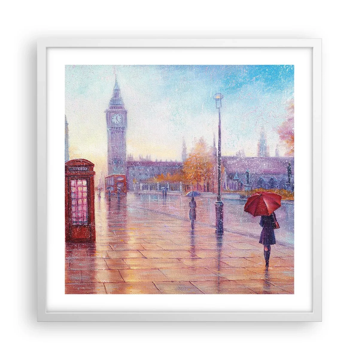 Poster in white frmae - London Autumn Day - 50x50 cm
