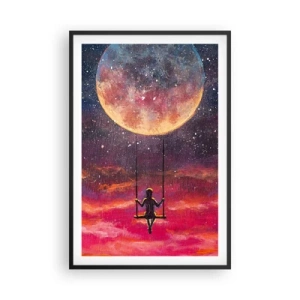 Poster in black frame - Swinging in the Clouds - 61x91 cm