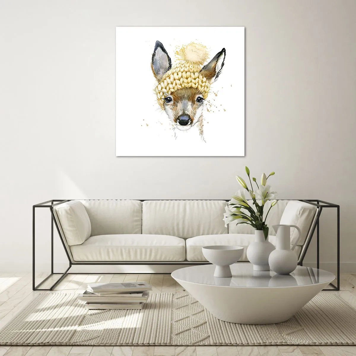 Glass picture - For Winter in a Snowy Forest - 40x40 cm