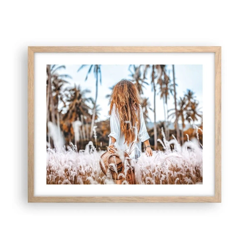 Poster in light oak frame - Born from Grass Fluff - 50x40 cm