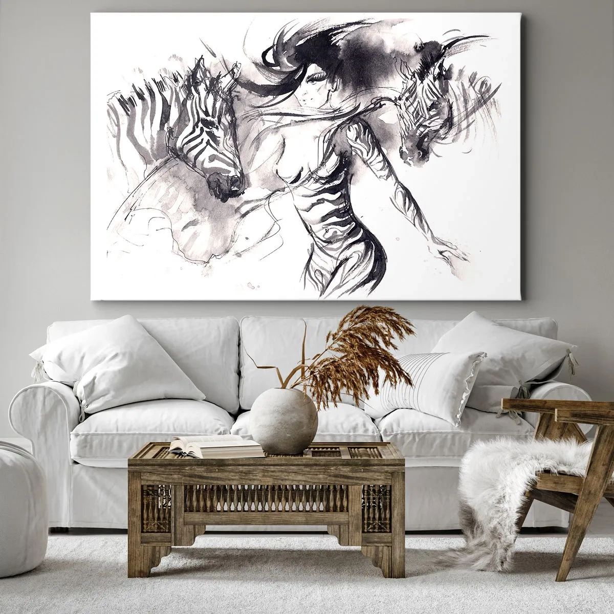 Canvas picture - Dancing With Zebras - 120x80 cm
