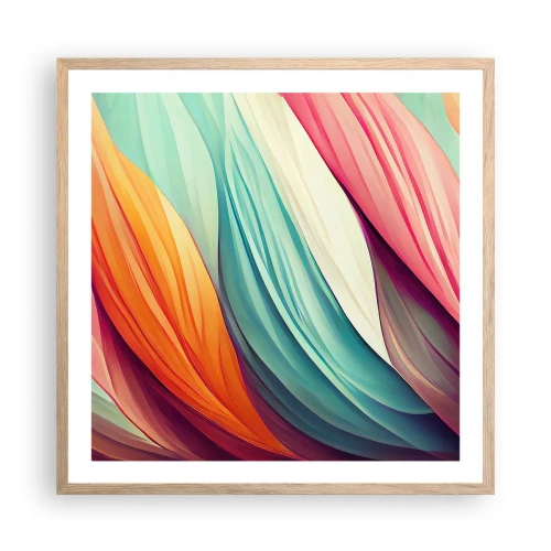 Poster in light oak frame - Rainbow Knot - 60x60 cm