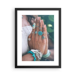 Poster in black frame - Welcome to the Centre of Wellbeing - 30x40 cm