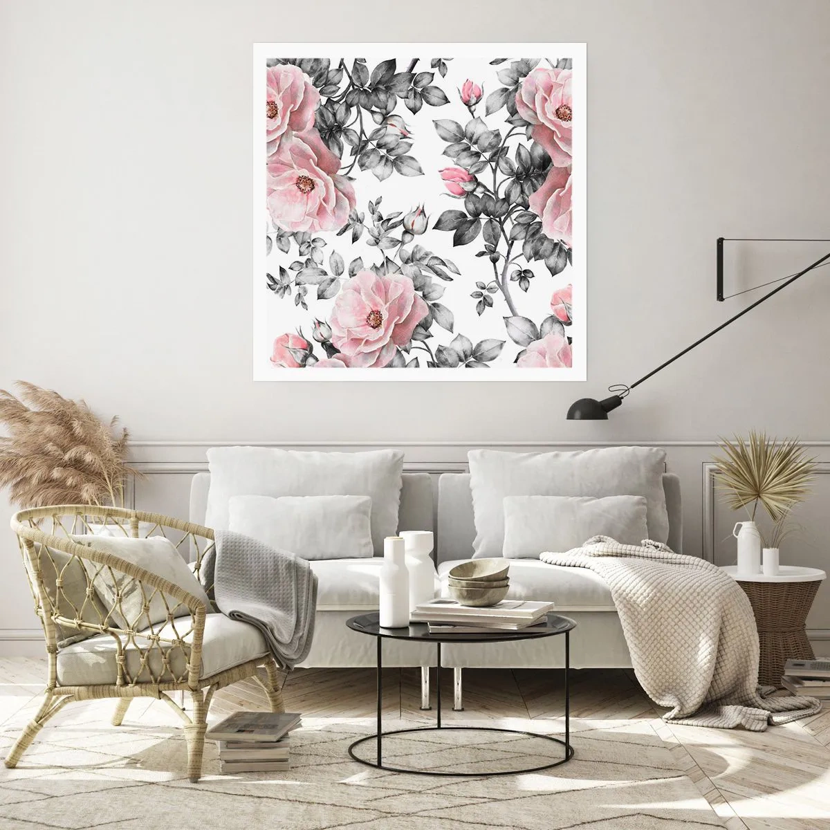 Poster - Getting Lost in Rose Flowers - 40x40 cm