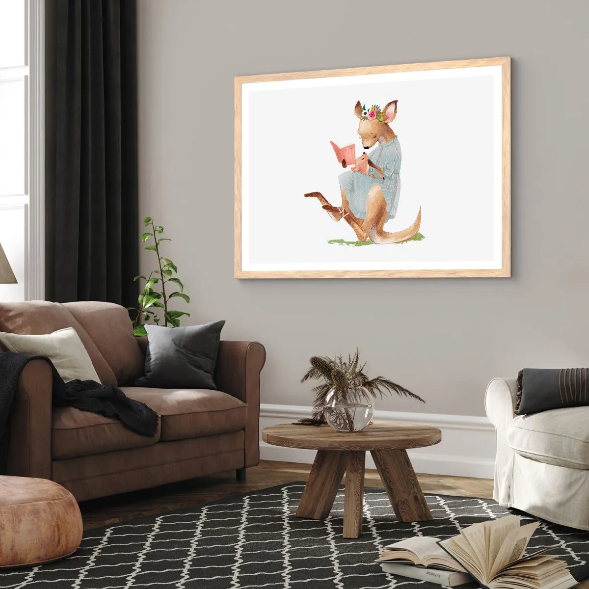 Poster in light oak frame - Read to Me, Mum - 50x40 cm