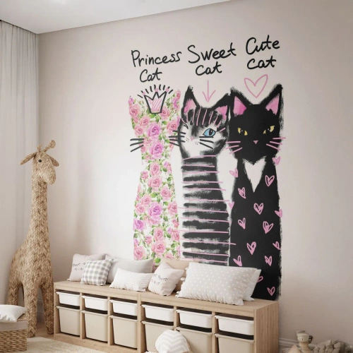 Photo Wallpaper Premium Canvas - There Were Three Kittens - For children, Cat, Animals - 250x175 cm