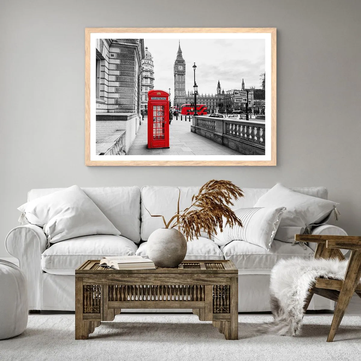 Poster in light oak frame - Undoubtedly London - 91x61 cm