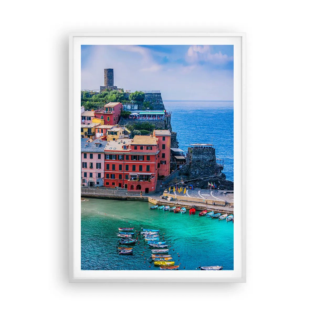 Poster in white frmae - Magical Mediterranean Town - 70x100 cm