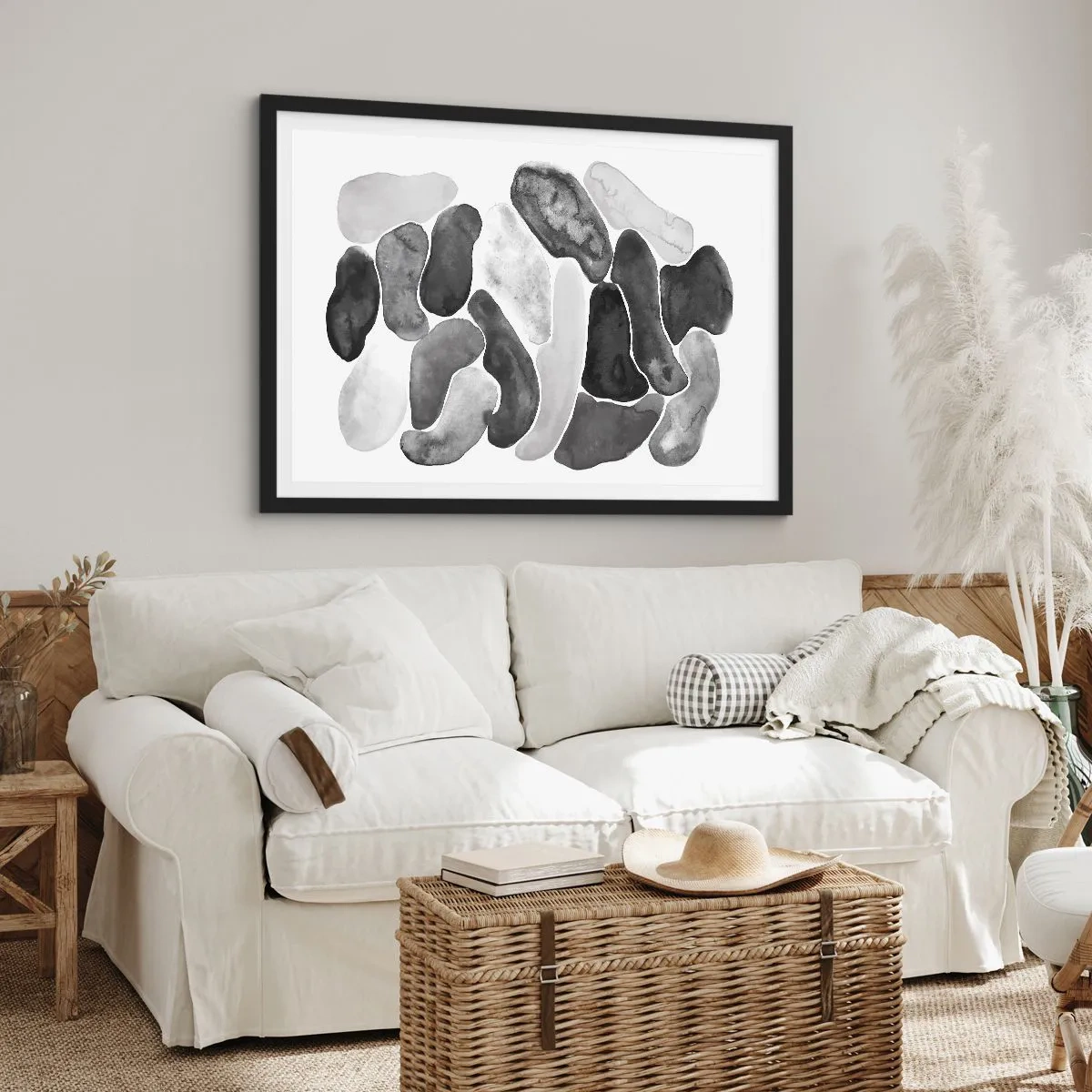 Poster in black frame - Stone Abstract - 91x61 cm