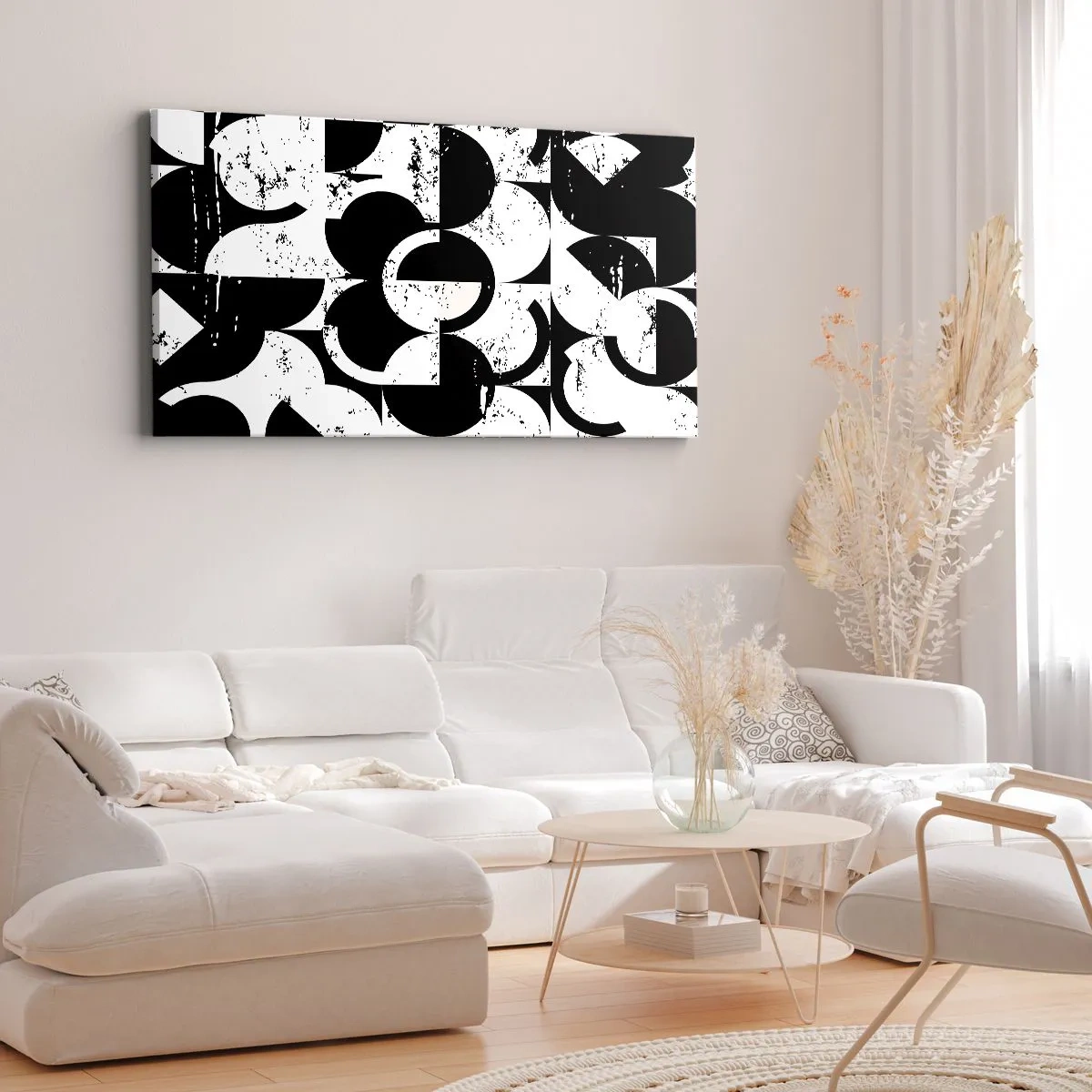 Canvas picture - White Is White and Black Is Black - 90x30 cm