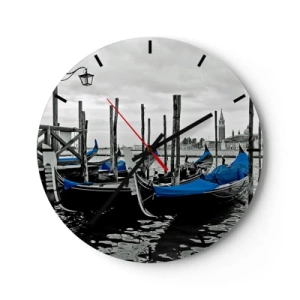 Wall clock - Clock on glass - Thoughtful Venice  - 40x40 cm