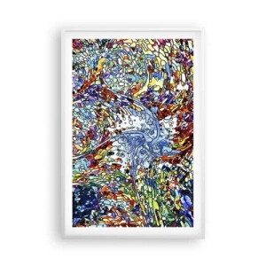 Poster in white frmae - Stained Glass with Drops - 61x91 cm