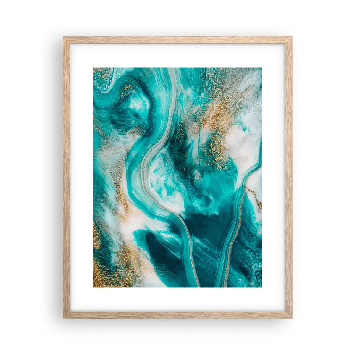 Poster in light oak frame - River of Gold - 40x50 cm