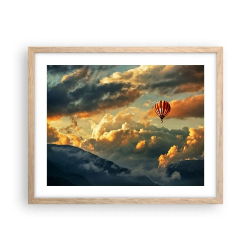 Poster in light oak frame - I Like Flying - 50x40 cm