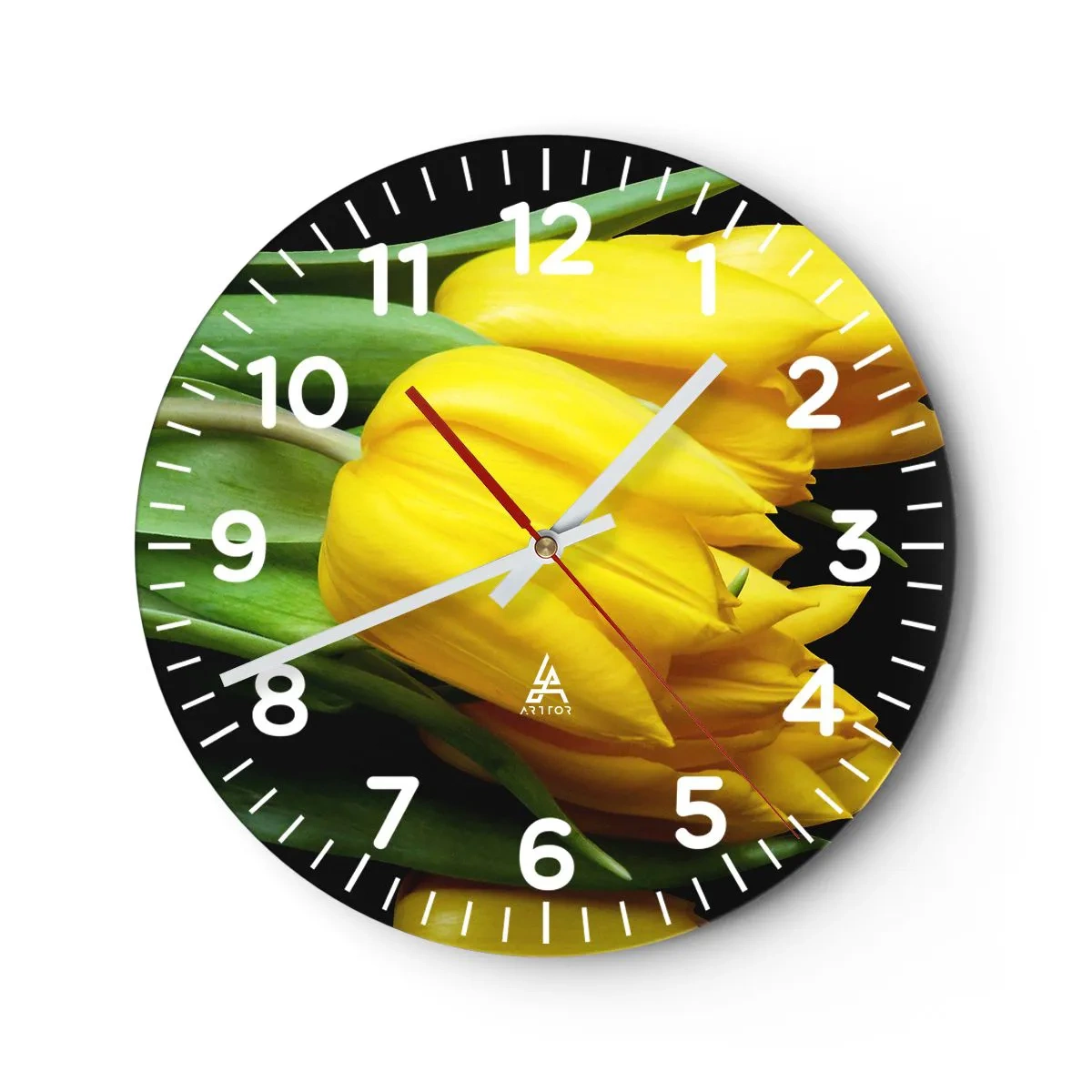 Wall clock - Clock on glass - Born from the Sun - 40x40 cm
