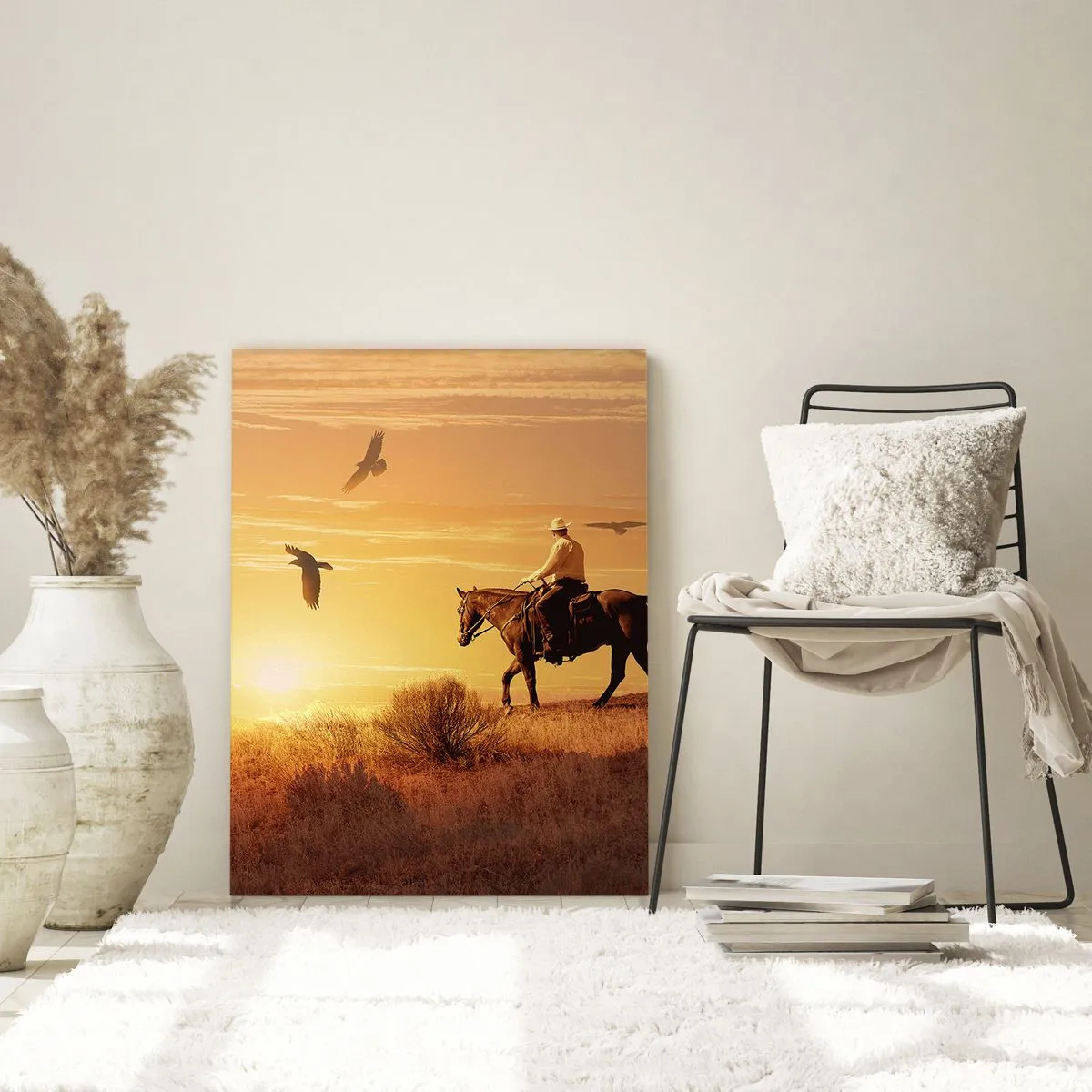 Glass picture - Alone through the Prairie - 50x70 cm