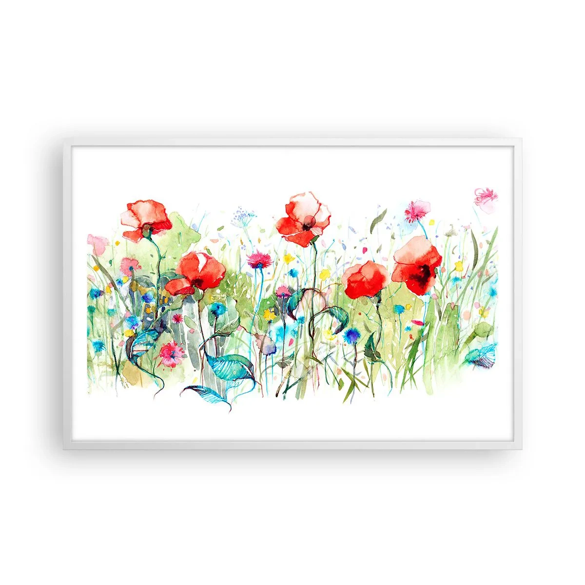 Poster in white frmae - Meadow in May - 91x61 cm