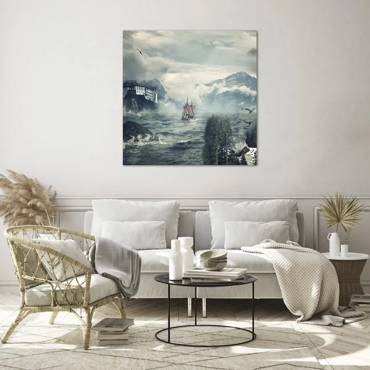 Glass picture - On Magical Waters - 50x50 cm